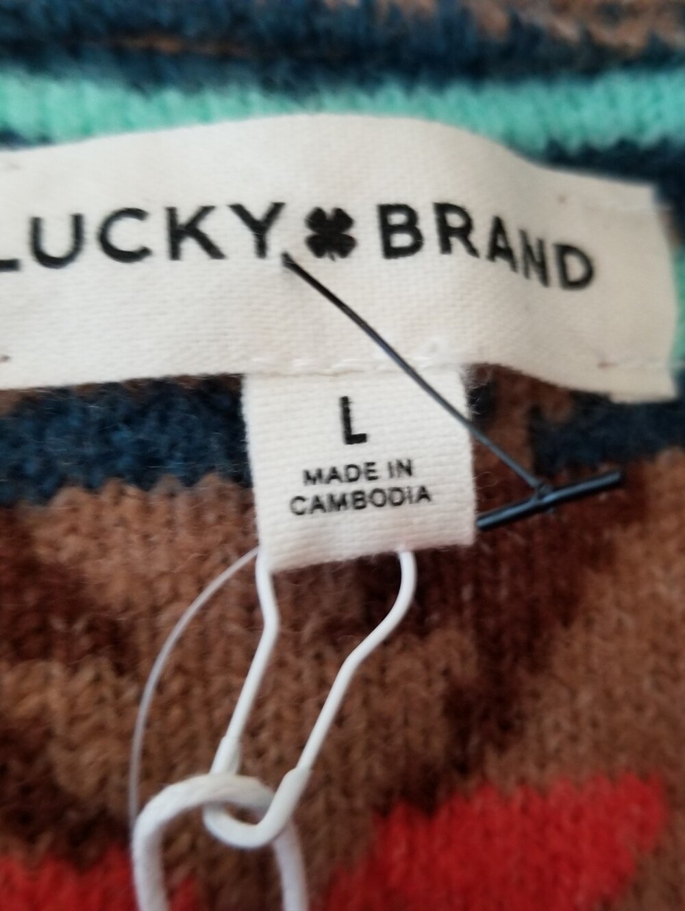 Lucky Brand Southwestern Open Front Cardigan Large NWT - Picture 7 of 8